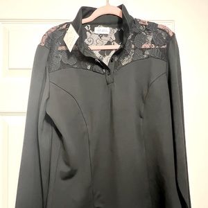 NWT Equisite Lace LS Sun/Show Shirt